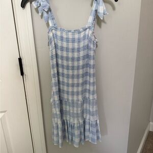 Sincerely Jules Blue and White Tiered Sundress